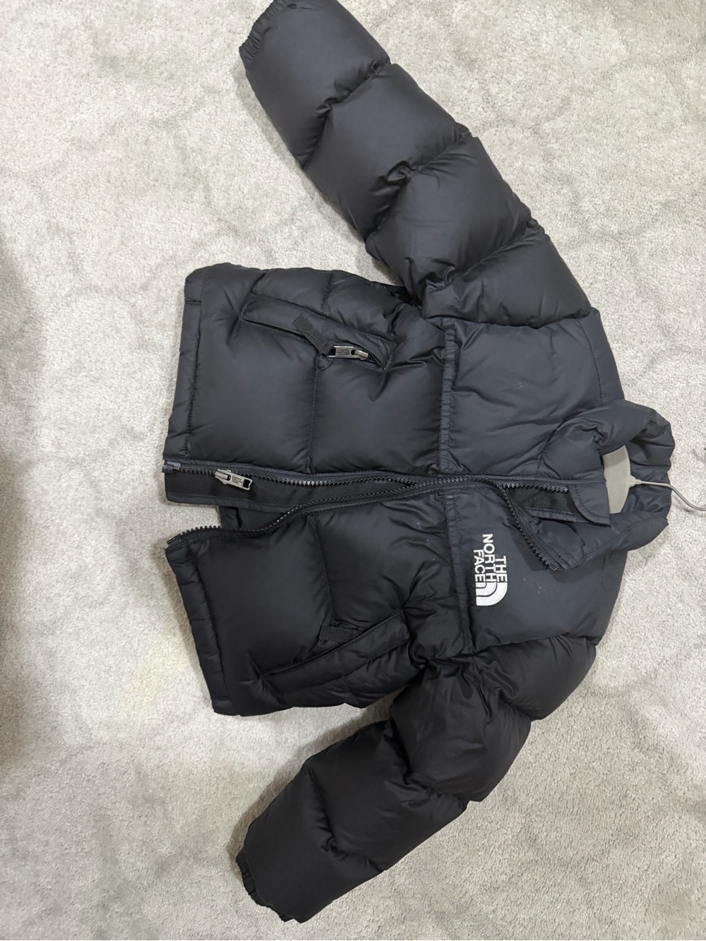 The North Face Kids Black Puffer Jacket with Logo